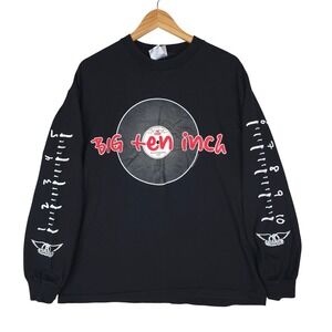 Vtg 2003 Aerosmith T-Shirt Mens XL Black Big Ten Inch Long Sleeve Alstyle Tag